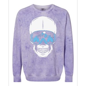 Ski Boarding Skull Colorblast Crewneck Sweatshirt