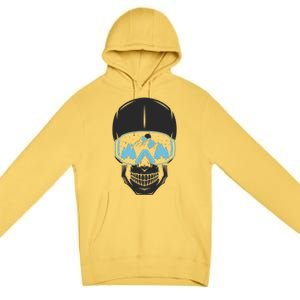 Ski Boarding Skull Premium Pullover Hoodie