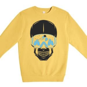 Ski Boarding Skull Premium Crewneck Sweatshirt