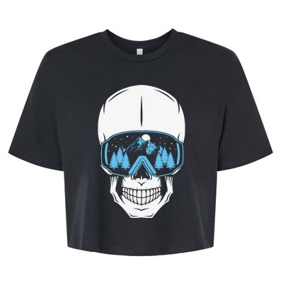 Ski Boarding Skull Bella+Canvas Jersey Crop Tee