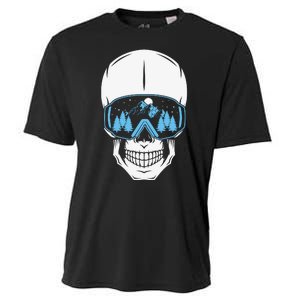 Ski Boarding Skull Cooling Performance Crew T-Shirt