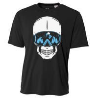 Ski Boarding Skull Cooling Performance Crew T-Shirt