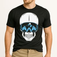 Ski Boarding Skull Cooling Performance Crew T-Shirt