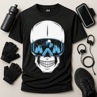 Ski Boarding Skull Cooling Performance Crew T-Shirt