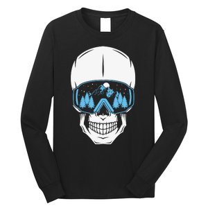 Ski Boarding Skull Long Sleeve Shirt