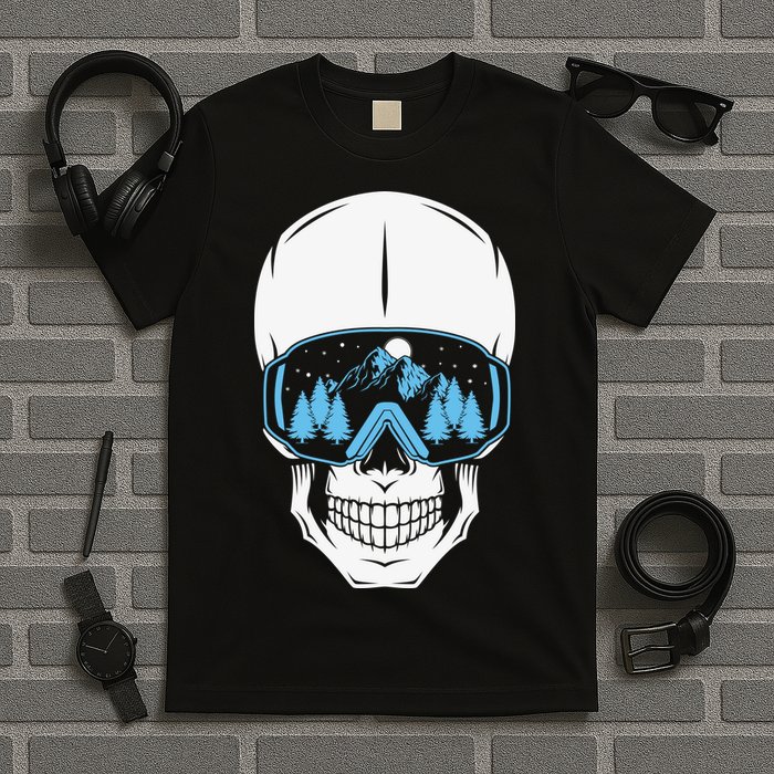 Ski Boarding Skull T-Shirt