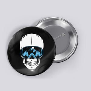 Ski Boarding Skull Button