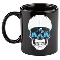 Ski Boarding Skull 11oz C Handle Ceramic Mug