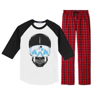 Ski Boarding Skull Raglan Sleeve Pajama Set