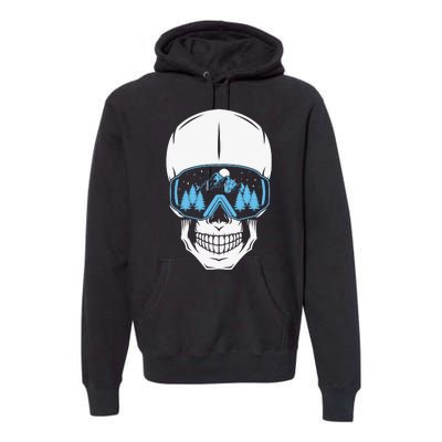 Ski Boarding Skull Premium Hoodie