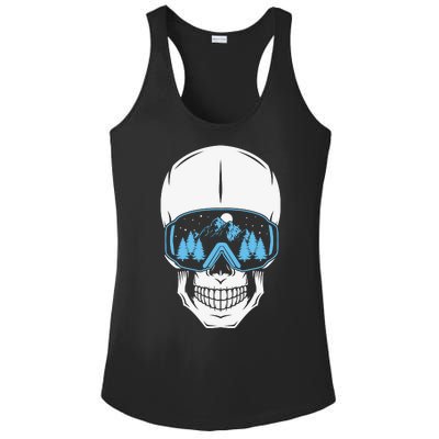 Ski Boarding Skull Ladies PosiCharge Competitor Racerback Tank