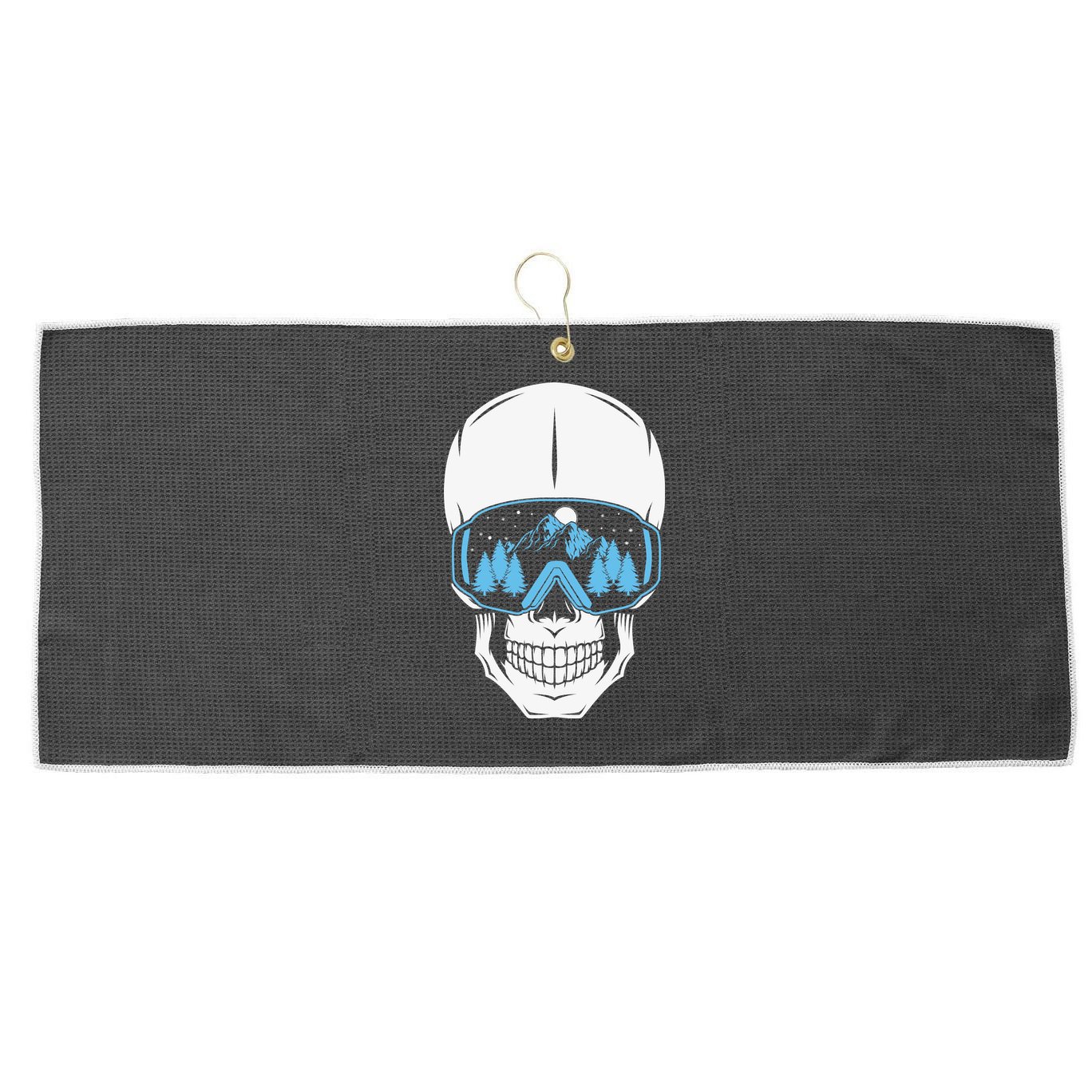 Ski Boarding Skull Large Microfiber Waffle Golf Towel