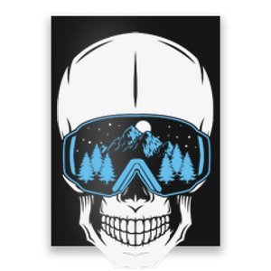 Ski Boarding Skull Poster