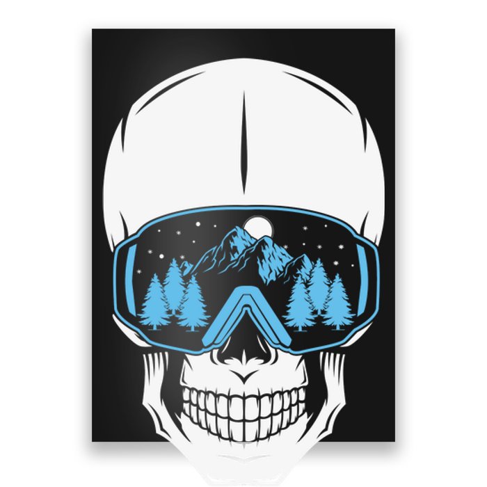 Ski Boarding Skull Poster