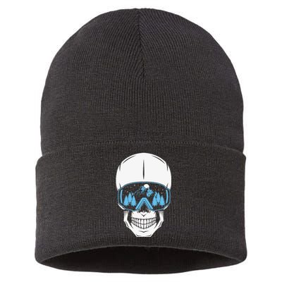 Ski Boarding Skull Sustainable Knit Beanie