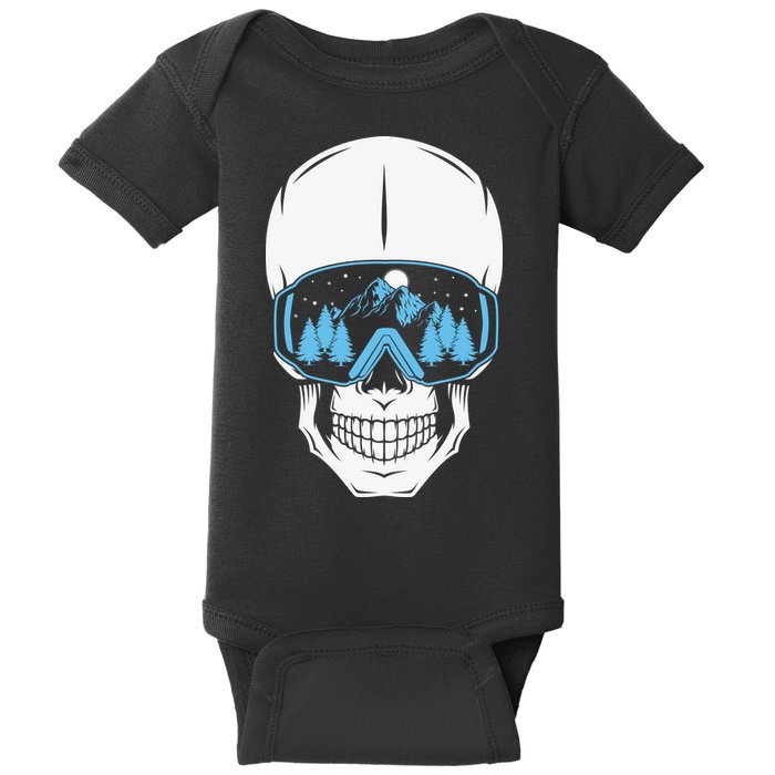 Ski Boarding Skull Baby Bodysuit