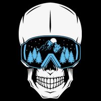 Ski Boarding Skull Baby Bodysuit