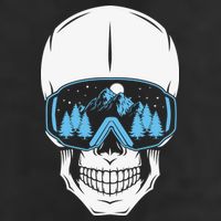 Ski Boarding Skull Trucker Hat