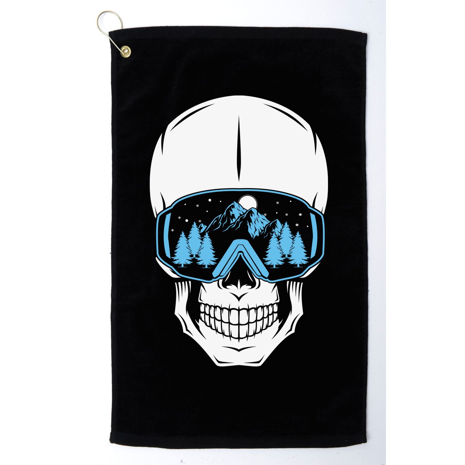 Ski Boarding Skull Golf Towel