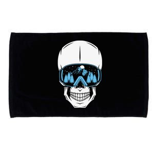 Ski Boarding Skull Microfiber Hand Towel