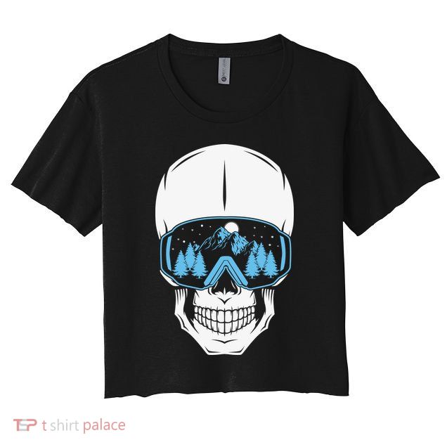 Ski Boarding Skull Crop Top