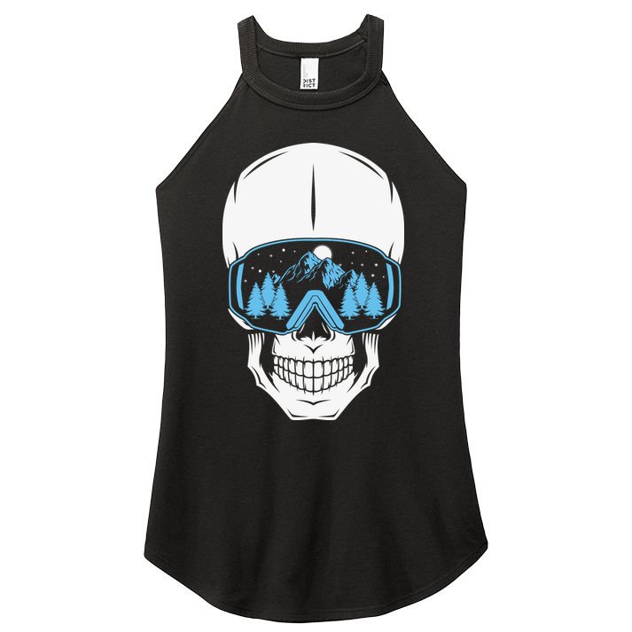 Ski Boarding Skull Women's Perfect Tri Rocker Tank