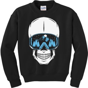 Ski Boarding Skull Kids Sweatshirt