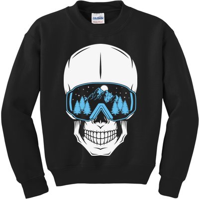 Ski Boarding Skull Kids Sweatshirt