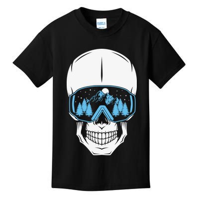 Ski Boarding Skull Kids T-Shirt