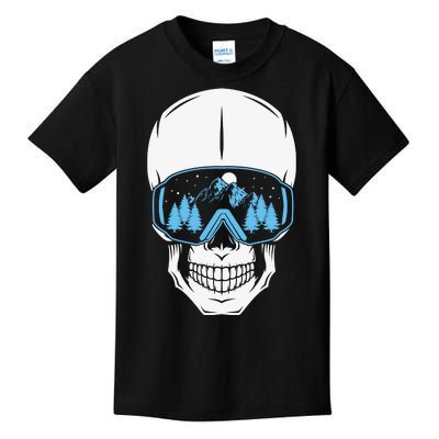 Ski Boarding Skull Kids T-Shirt