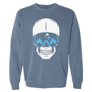 Ski Boarding Skull Garment-Dyed Sweatshirt