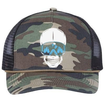 Ski Boarding Skull Retro Rope Trucker Hat Cap