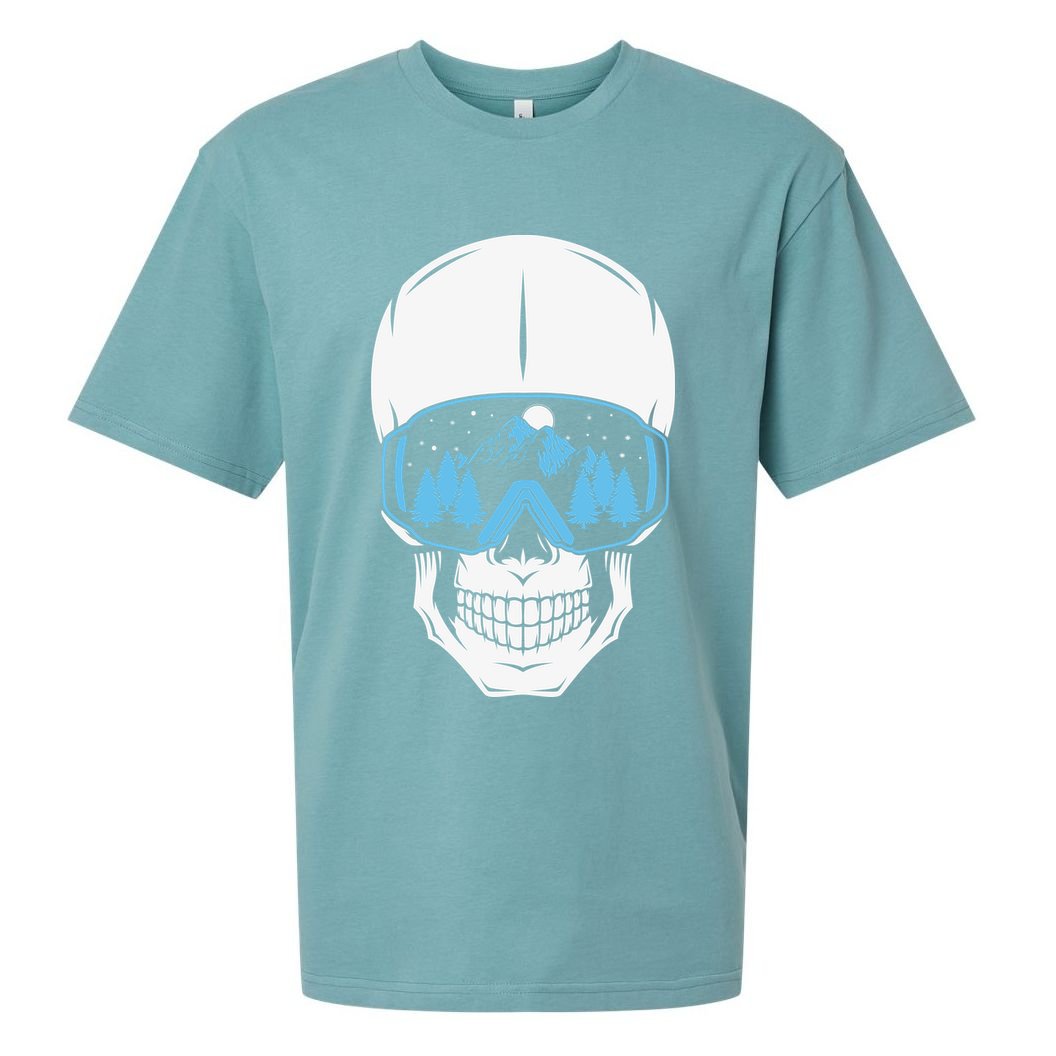 Ski Boarding Skull Sueded Cloud Jersey T-Shirt