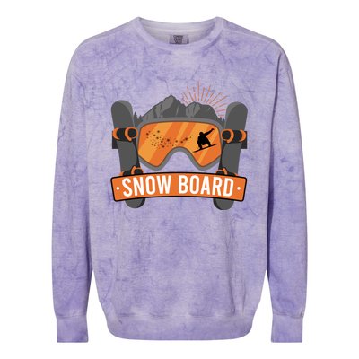 Snow Board Ski Goggles Gift Colorblast Crewneck Sweatshirt