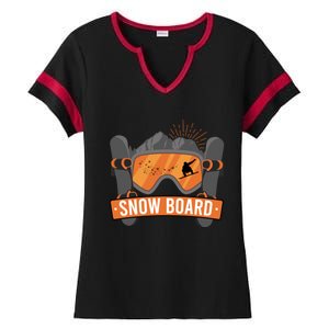 Snow Board Ski Goggles Gift Ladies Halftime Notch Neck Tee