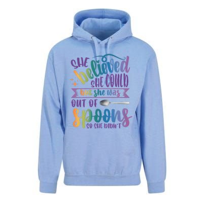 She Believed She Could But She Was Out Of Spoons Unisex Surf Hoodie