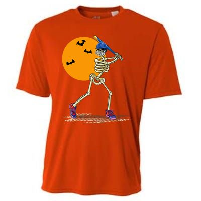 Spooky Baseball Skeleton Costume for Halloween Cooling Performance Crew T-Shirt