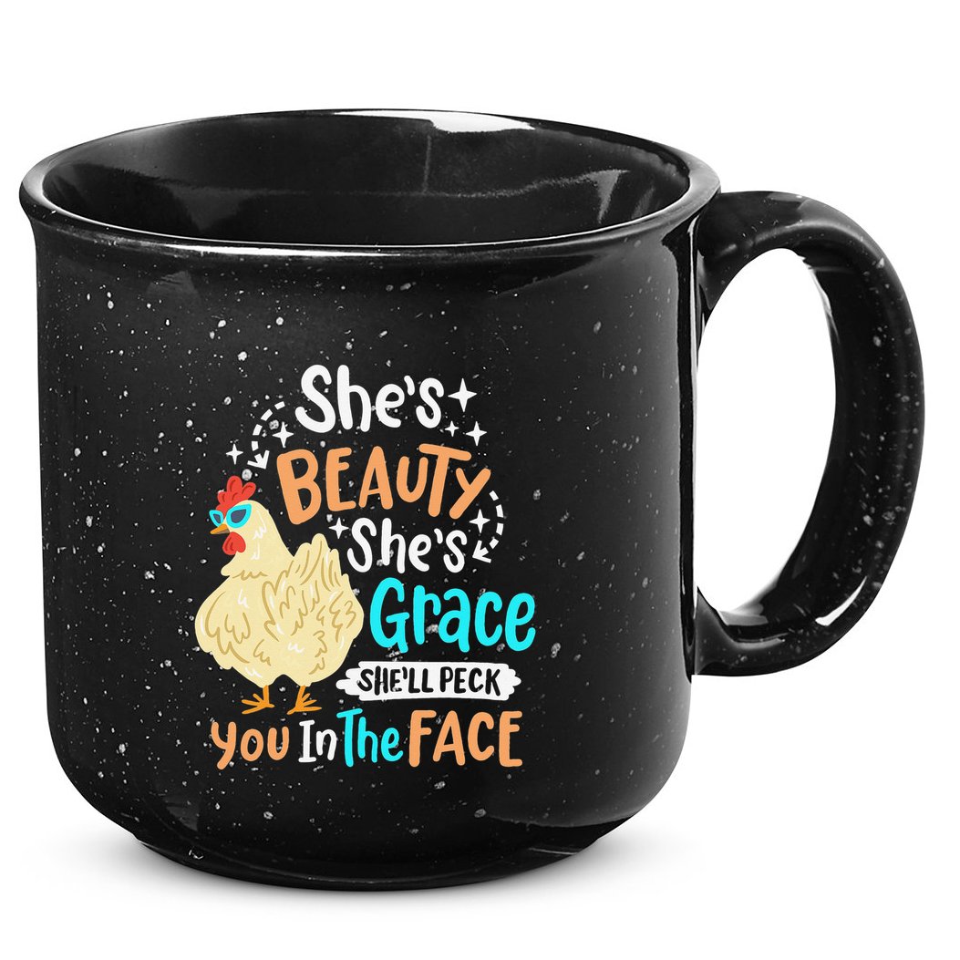 She's Beauty She's Grace - Farmer & Chicken Lover 15oz Campfire Ceramic Mug