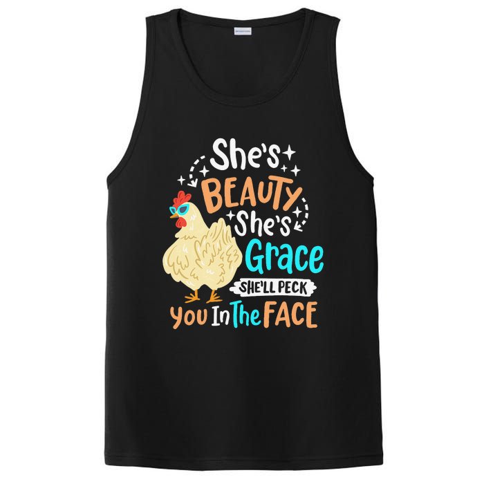 She's Beauty She's Grace - Farmer & Chicken Lover PosiCharge Competitor Tank