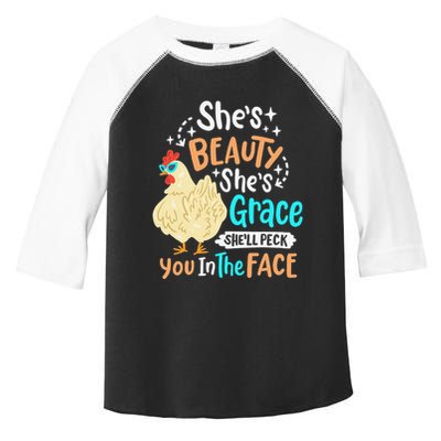 She's Beauty She's Grace - Farmer & Chicken Lover Toddler Fine Jersey T-Shirt