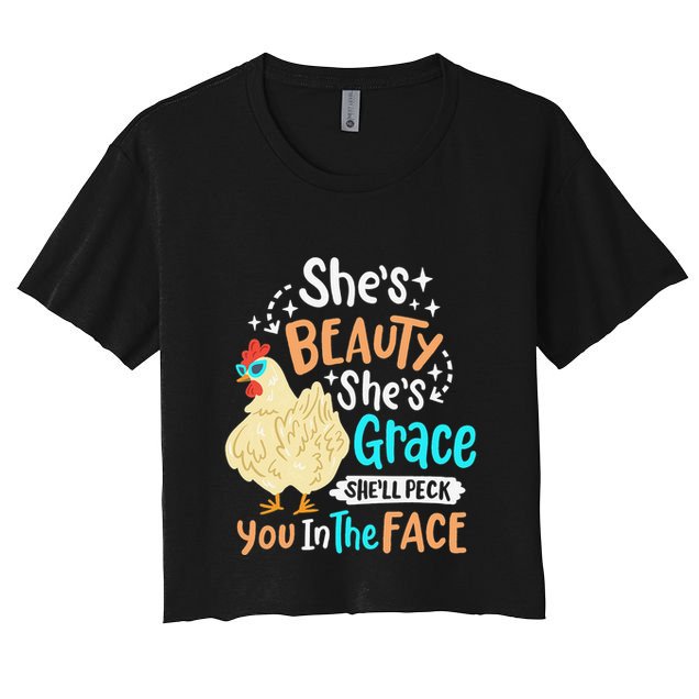 She's Beauty She's Grace - Farmer & Chicken Lover Crop Top