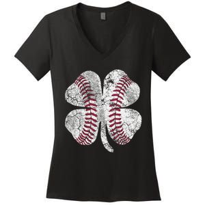 Shamrock Baseball Saint Paddy's ST PATRICKS DAY Women's V-Neck T-Shirt