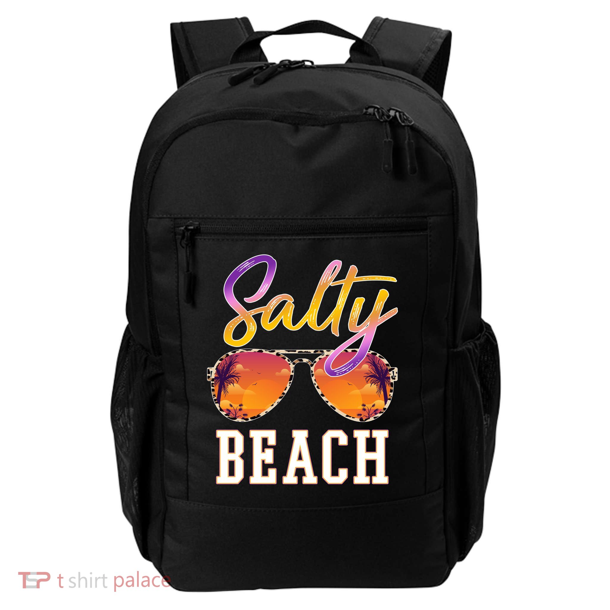 Salty Beach Sunset Vintage Glasses Backpack