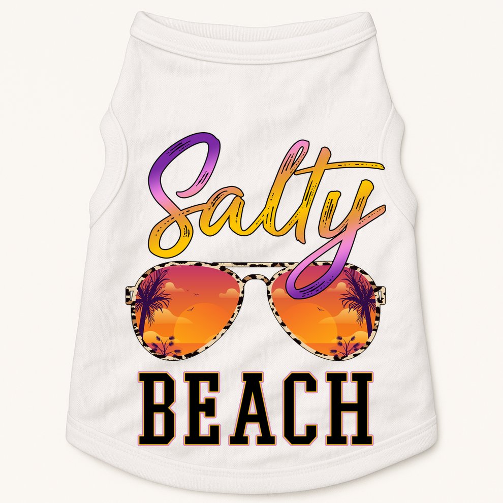 Salty Beach Sunset Vintage Glasses Doggie Tank
