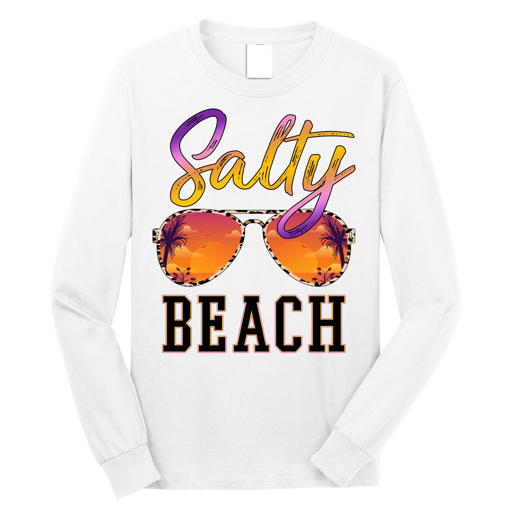 Salty Beach Sunset Vintage Glasses Long Sleeve Shirt