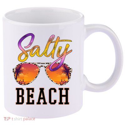 Salty Beach Sunset Vintage Glasses 11oz C Handle Ceramic Mug