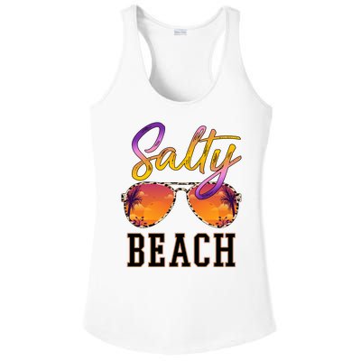 Salty Beach Sunset Vintage Glasses Ladies PosiCharge Competitor Racerback Tank