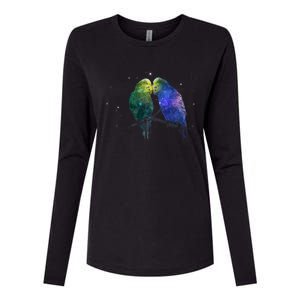 Space Budgies Womens Cotton Relaxed Long Sleeve T-Shirt