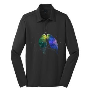 Space Budgies Silk Touch Performance Long Sleeve Polo