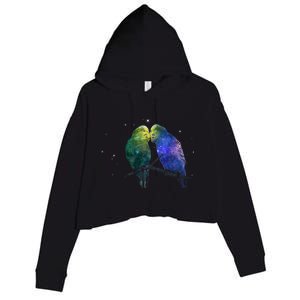 Space Budgies Crop Fleece Hoodie